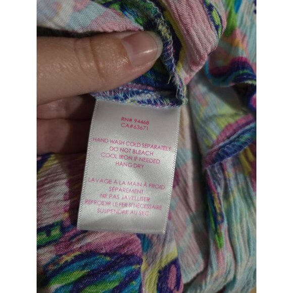 Stella Parker Multicolor Palm Tree Sleeveless Mini Dress Size Medium Beach Boho - Picture 4 of 8